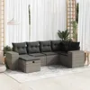 Image de Salon de jardin modulable Vidaxl resine tressee gris 6 pieces x 93 x 69