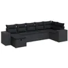 Image de Salon de jardin vidaXL 7 pcs avec coussins noir résine tressée 3325701