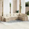 Image de Salon de jardin modulable Vidaxl resine tressee beige 8 pieces 62 x 93 x 69 8 personnes
