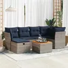 Image de vidaXL Salon de jardin avec coussins 7 pcs gris résine tressée 3325764