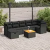 Image de Salon de jardin modulable vidaxl noir bois massif 7 personnes 55 x 55 x 37 cm 8 pieces