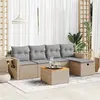Image de Salon de jardin modulable vidaxl bois massif beige 6 pieces 62 x 62 x 69 cm 5 personnes