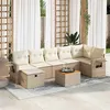 Image de Salon de jardin modulable vidaxl resine tressee beige 8 pieces 62 x 62 x 69 cm
