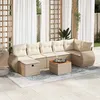 Image de Salon de jardin modulable vidaxl beige resine tressee 8 pieces 62 x 71 x 69 cm