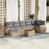 Image de Salon de jardin modulable Vidaxl resine tressee beige 8 pieces 62 x 71 x 69 8 personnes