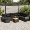 Image de Salon de jardin modulable vidaxl resine tressee noir 9 pieces 62 x 71 x 69 cm 2 personnes