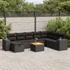 Image de Salon de jardin modulable GENERIQUE 8 personnes noir 9 pieces 62 x 93 x 69 cm resine tressee
