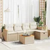 Image de vidaXL Salon de jardin avec coussins 6 pcs beige résine tressée 3325908