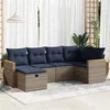 Image de vidaXL Salon de jardin 6 pcs avec coussins gris résine tressée 3325918