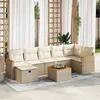 Image de Salon de jardin modulable vidaxl bois massif beige 8 pieces 62 x 62 x 69 cm 7 personnes
