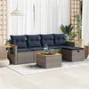 Image de vidaXL Salon de jardin 6 pcs avec coussins gris résine tressée 3325967