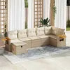 Image de Salon de jardin vidaxl 7 pieces beige 7 personnes 62 x 62 x 69 cm resine tressee
