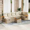 Image de Salon de jardin Vidaxl resine tressee beige 8 pieces x 62 x 69