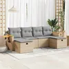 Image de Ensembles canapes. fauteuils et tables de jardin Vidaxl resine tressee beige 6 pieces x 62 x 69