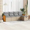 Image de Salon de jardin Vidaxl resine tressee beige 5 pieces x 59 x 69 5 personnes
