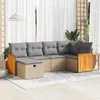 Image de Salon de jardin Vidaxl resine tressee beige 6 pieces x 59 x 69 6 personnes