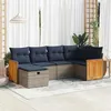 Image de vidaXL Salon de jardin 6 pcs avec coussins gris résine tressée 3326030