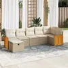 Image de Salon de jardin vidaxl resine tressee beige 7 pieces 62 x 59 x 69 cm