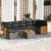 Image de Salon de jardin Vidaxl resine tressee gris 8 pieces x 59 x 69 8 personnes