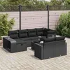 Image de Salon de jardin vidaxl 8 personnes 11 pieces resine tressee 62 x 65.5 x 69 cm noir