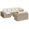 Image de Salon de jardin Vidaxl resine tressee beige 11 pieces x 65.5 x 69