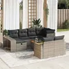 Image de Salon de jardin vidaxl resine tressee gris 11 pieces 55 x 65.5 x 69 cm 8 personnes