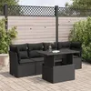 Image de vidaXL Salon de jardin 5 pcs avec coussins noir résine tressée 3326086