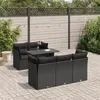 Image de Salon de jardin vidaxl 6 pieces noir 5 personnes 100 x 55 x 73 cm resine tressee