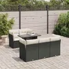 Image de Salon de jardin GENERIQUE resine tressee 5 personnes 6 pieces 55 x 55 x 73 cm noir