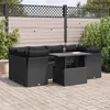 Image de Salon de jardin vidaxl noir 6 personnes 7 pieces 100 x 55 x 73 cm resine tressee