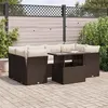 Image de Ensembles canapes. fauteuils et tables de jardin Vidaxl resine tressee marron 7 pieces 6 personnes