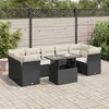 Image de vidaXL Salon de jardin 8 pcs avec coussins noir résine tressée 3326117
