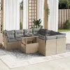Image de Salon de jardin GENERIQUE beige 8 personnes resine tressee 100 x 55 x 73 cm 9 pieces