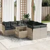 Image de Salon de jardin vidaxl resine tressee gris 9 pieces 55 x 55 x 73 cm 2 personnes
