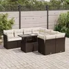 Image de vidaXL Salon de jardin avec coussins 9 pcs marron résine tressée 3326134