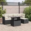 Image de Ensembles canapes. fauteuils et tables de jardin Vidaxl resine tressee noir 6 pieces 5 personnes