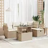 Image de Salon de jardin vidaxl resine tressee beige 6 pieces 55 x 55 x 73 cm 5 personnes