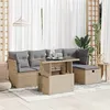 Image de Salon de jardin GENERIQUE 5 personnes resine tressee 6 pieces 100 x 55 x 73 cm beige