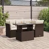 Image de Salon de jardin vidaxl resine tressee marron 4 personnes 55 x 100 x 73 cm 5 pieces
