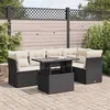 Image de Salon de jardin Vidaxl noir resine tressee 6 pieces x 53.0 x 55.0 cm 5 personnes