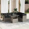 Image de Salon de jardin GENERIQUE 7 pieces 2 personnes gris 100 x 55 x 73 cm resine tressee
