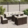 Image de Salon de jardin Vidaxl resine tressee marron 9 pieces 9 personnes