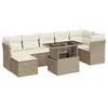 Image de Salon de jardin vidaxl bois massif 8 pieces beige 100 x 55 x 73 cm 2 personnes