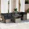 Image de Salon de jardin Vidaxl resine tressee gris 8 pieces 100.0 x 55 x 73 7 personnes