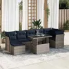 Image de vidaXL Salon de jardin avec coussins 8 pcs gris résine tressée acacia 3326202
