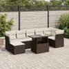 Image de Ensembles canapes. fauteuils et tables de jardin Vidaxl resine tressee marron 8 pieces 7 personnes