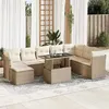 Image de Salon de jardin Vidaxl resine tressee beige 9 pieces 100.0 x 55 x 73 8 personnes
