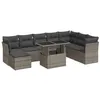 Image de Salon de jardin Vidaxl resine tressee gris 9 pieces 100.0 x 55 x 73 9 personnes