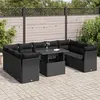 Image de Salon de jardin Vidaxl resine tressee noir 10 pieces 9 personnes