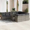 Image de Salon de jardin vidaxl resine tressee gris 2 personnes 55 x 53 x 73 cm 11 pieces